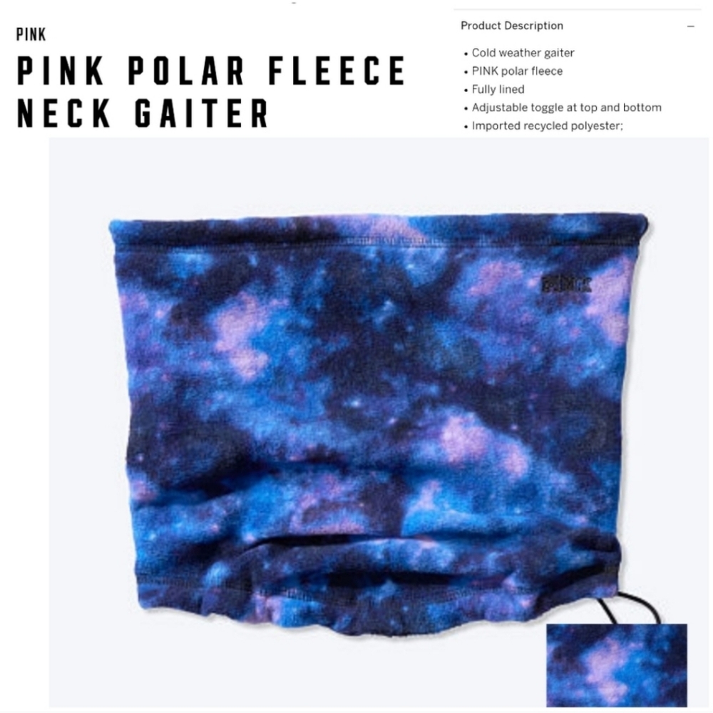 Victoria's secret pink cozy polar fleece neck gaitor TIE DYE